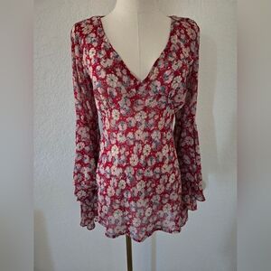Beautiful V Neck Floral Top